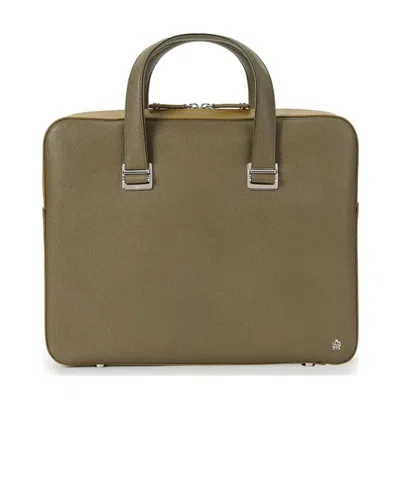 Dunhill Logo Briefcase In Brown