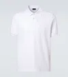 Dunhill Logo Embroidered Cotton Piqué Polo Shirt In White