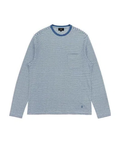 Dunhill Logo Round Collar Long-sleeved T-shirt In Blue