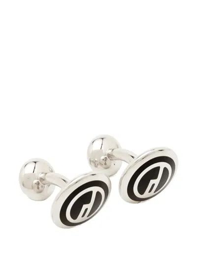 Pre-owned Dunhill Logo-inlay Cufflinks In Silver