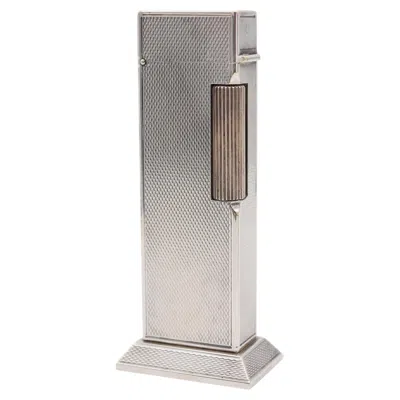 Pre-owned Dunhill London 1953 Modernist Petrol Rollboy Desk Lighter In Solid Engine In Gold