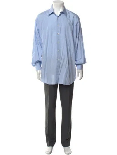 Pre-owned Dunhill Long Sleeve Dress Shirt In Blue