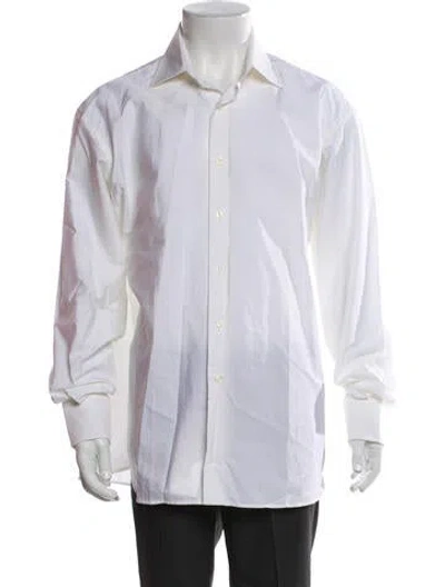 Pre-owned Dunhill Long Sleeve Dress Shirt In White