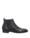 Dunhill Man Ankle Boots Black Size 7.5 Leather, Elastic Fibres In Black