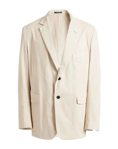 Dunhill Man Blazer Beige Size 46 Cotton, Elastane