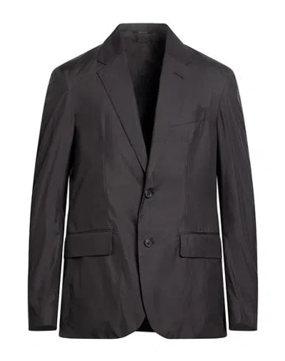 Dunhill Man Blazer Black Size 38 Polyester In Brown