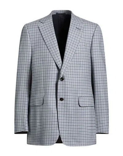 Dunhill Man Blazer Blue Size 46 Wool In Gray