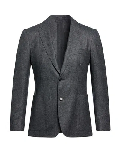 Dunhill Man Blazer Charcoal Size 44 Wool In Gray