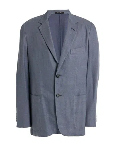 Dunhill Man Blazer Grey Size 44 Wool, Mulberry Silk, Linen