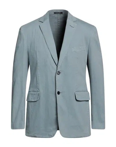 Dunhill Man Blazer Light Grey Size 46 Cotton, Elastane
