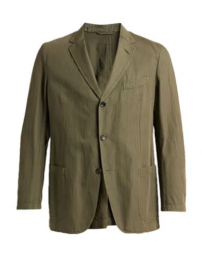 Dunhill Man Blazer Military Green Size 42 Cotton, Linen