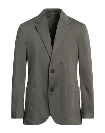 Dunhill Man Blazer Military Green Size 42 Cotton, Mulberry Silk, Elastane