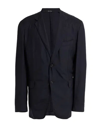 Dunhill Man Blazer Navy Size 44 Cashmere, Mulberry Silk In Navy Blue
