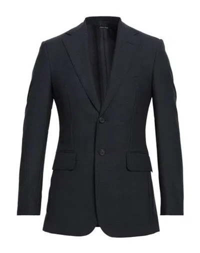 Dunhill Man Suit Jacket Navy Blue Size 48 Wool
