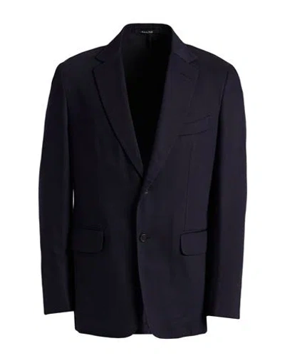 Dunhill Man Suit Jacket Navy Blue Size 46 Cotton
