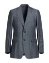Dunhill Man Suit Jacket Navy Blue Size 50 Linen In Navy Blue