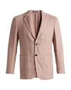 Dunhill Man Blazer Salmon Pink Size 44 Wool, Mulberry Silk, Linen In Pink