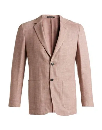 Dunhill Man Blazer Salmon Pink Size 44 Wool, Mulberry Silk, Linen