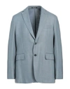 Dunhill Man Blazer Slate Blue Size 46 Wool, Mulberry Silk, Linen
