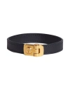 Dunhill Man Bracelet Black Size M Soft Leather, Metal In Black