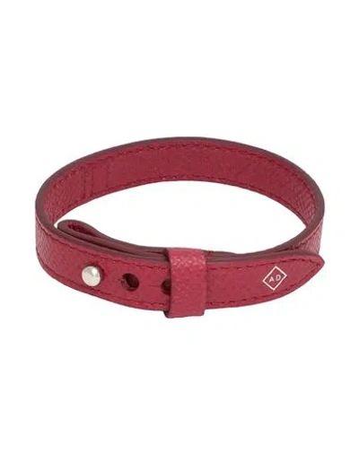 Dunhill Man Bracelet Garnet Size - Leather In Red