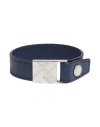 Dunhill Man Bracelet Navy Blue Size L Soft Leather In Navy Blue