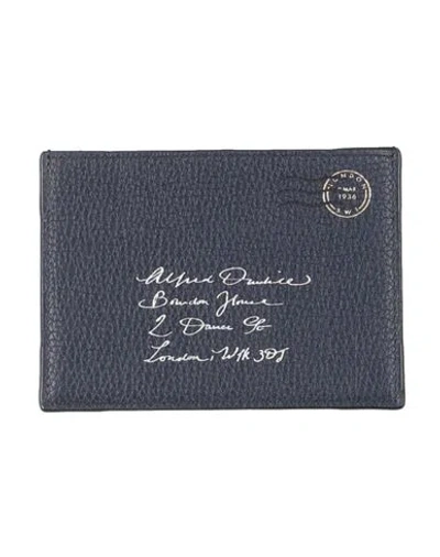 Dunhill Man Cardholder Navy Size - Leather In Blue