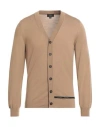 Dunhill Man Cardigan Camel Size Xl Merino Wool In Beige