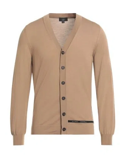 Dunhill Man Cardigan Camel Size Xl Merino Wool In Beige