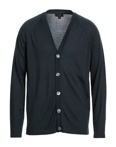 Dunhill Man Cardigan Midnight Blue Size M Cashmere, Mulberry Silk