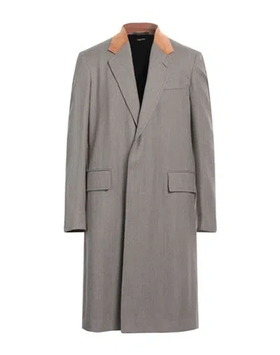 Dunhill Man Coat Sage Green Size 42 Wool, Cotton In Gray