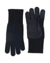 Dunhill Man Gloves Midnight Blue Size 8.5 Cashmere, Lambskin