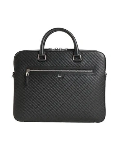 Dunhill Man Handbag Black Size - Leather In Pattern