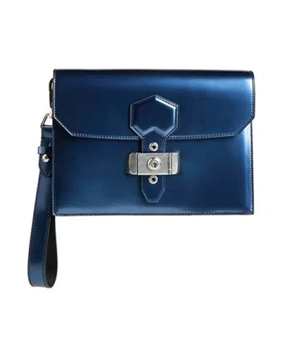 Dunhill Man Handbag Blue Size - Soft Leather