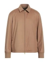 Dunhill Man Jacket Camel Size Xl Wool, Cashmere, Polyamide, Elastane In Beige