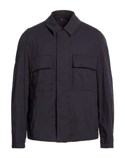 Dunhill Man Jacket Navy Size L Cotton, Elastane In Blue