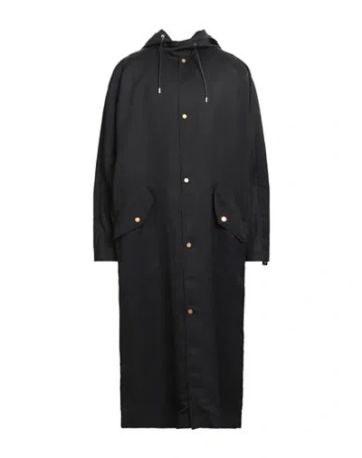 Dunhill Man Overcoat & Trench Coat Black Size S Viscose, Mulberry Silk