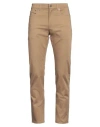 Dunhill Man Pants Camel Size 33 Cotton, Mulberry Silk, Elastane In Beige