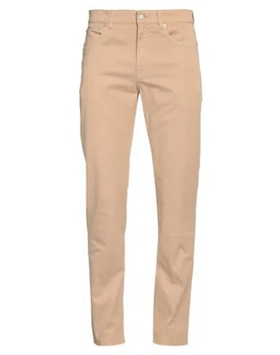 Dunhill Man Pants Camel Size 35 Cotton, Elastane In Beige