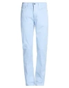 Dunhill Man Pants Light Blue Size 31 Cotton, Elastane