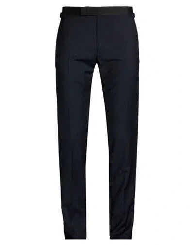 Dunhill Man Pants Midnight Blue Size 36 Wool, Mohair Wool In Black