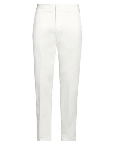 Dunhill Man Pants White Size 36 Cotton, Mulberry Silk, Elastane