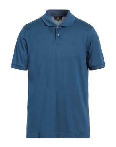 Dunhill Man Polo Shirt Blue Size Xxl Cotton