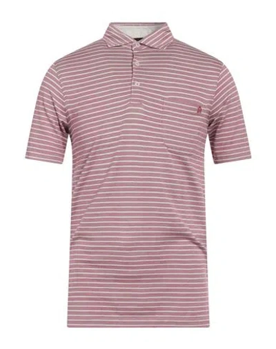 Dunhill Man Polo Shirt Burgundy Size Xl Cotton, Mulberry Silk In Red