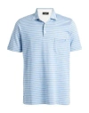 Dunhill Man Polo Shirt Light Blue Size L Cotton, Mulberry Silk In Blue