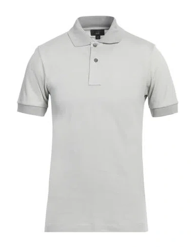 Dunhill Man Polo Shirt Light Grey Size S Cotton, Silk