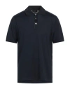 Dunhill Man Polo Shirt Midnight Blue Size M Cotton, Mulberry Silk