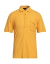 DUNHILL DUNHILL MAN POLO SHIRT MUSTARD SIZE XL COTTON, LINEN, MULBERRY SILK
