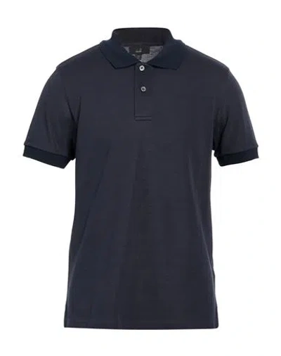 Dunhill Man Polo Shirt Navy Size Xl Cotton, Mulberry Silk