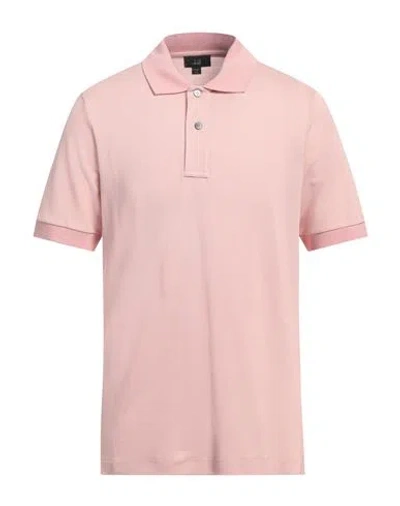 Dunhill Man Polo Shirt Pink Size S Cotton, Silk